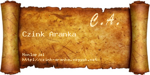 Czink Aranka névjegykártya